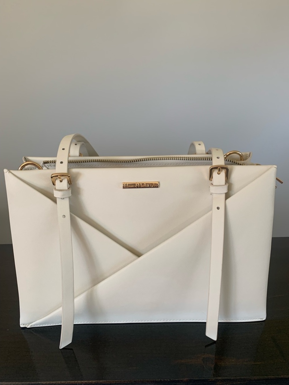 House of Harlow 1960 White/cream Shoulder Bag/Gold Hardware and crossbody strap